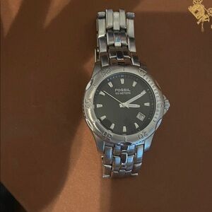 Fossil Blue Stainless Steel Watch with Dark Dial